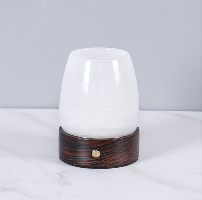 LustreGlow Marble Aromatherapy Lamp – Wireless Solid Stone Wellness Light