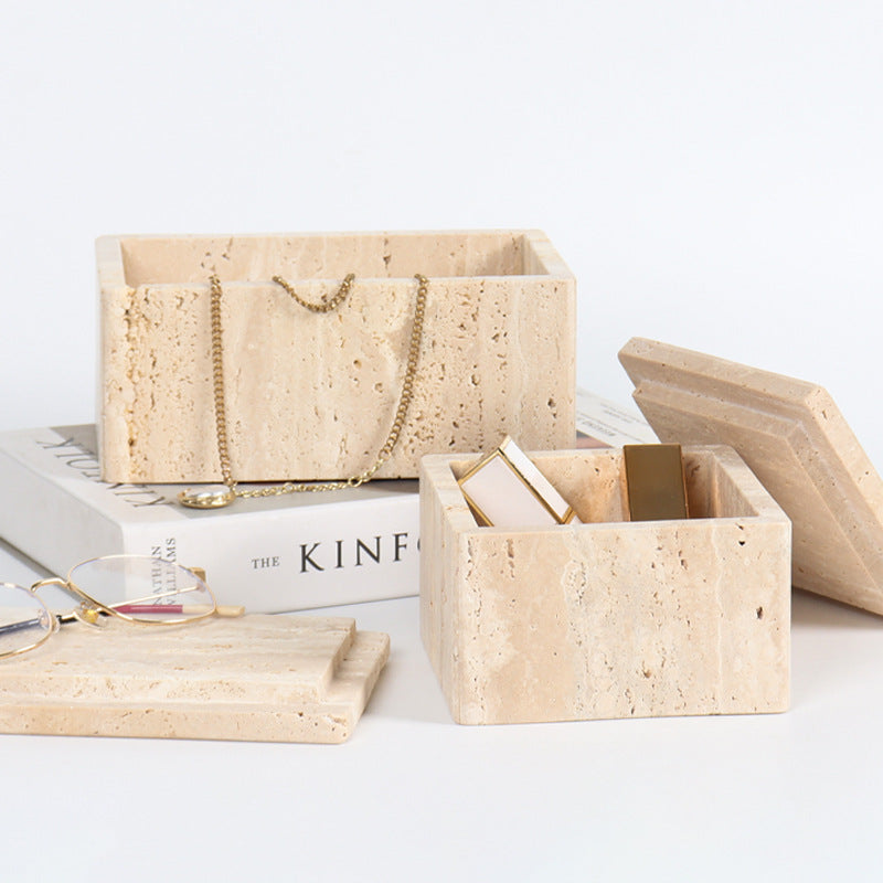 Travertine Jewelry Box – Natural Stone Storage