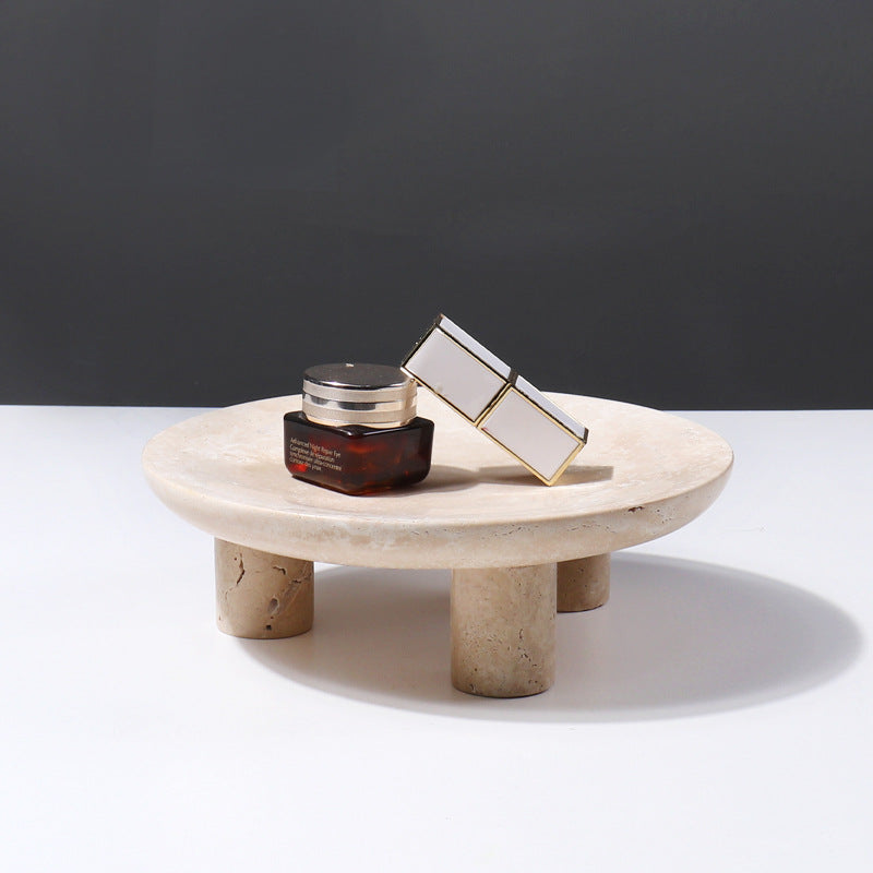 Arco Travertine Fruit Pedestal Tray