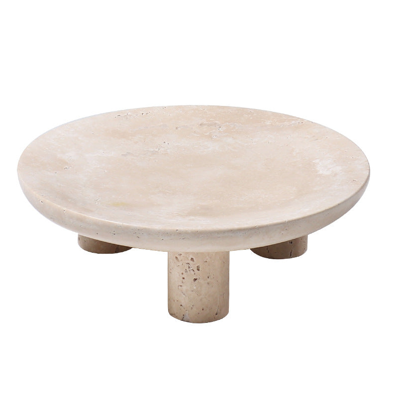 Arco Travertine Fruit Pedestal Tray