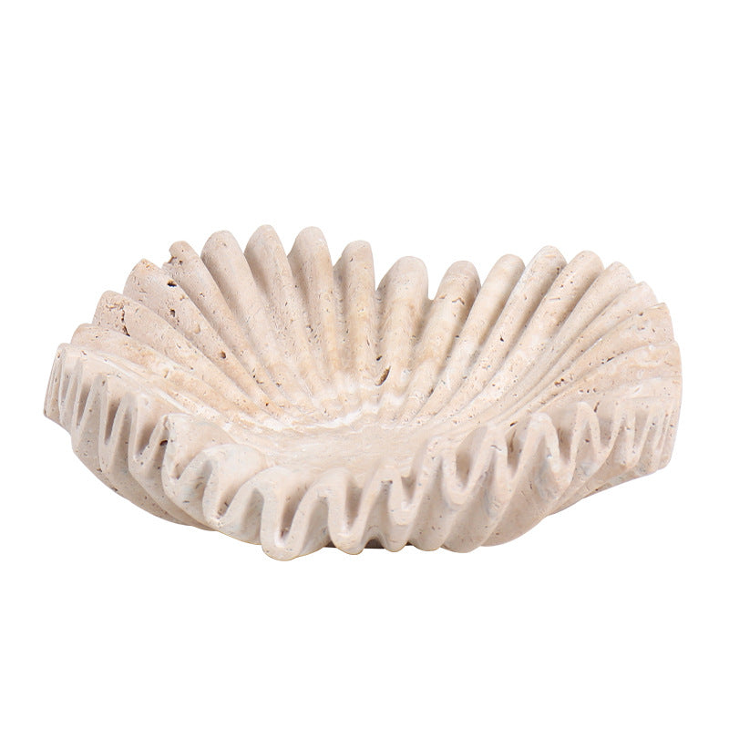 Rippled Travertine Tray
