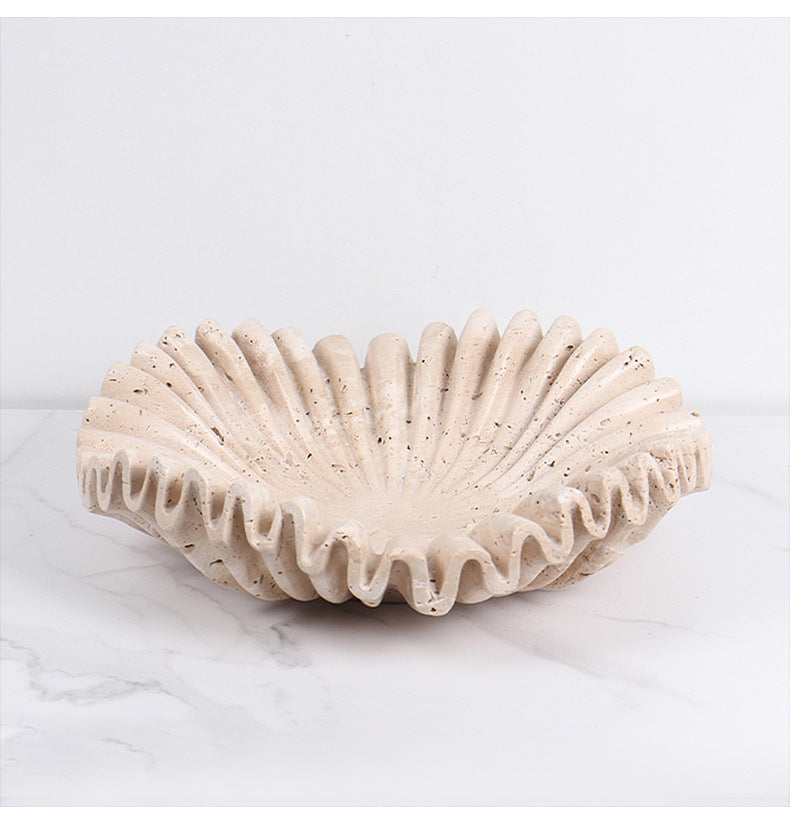 Rippled Travertine Tray