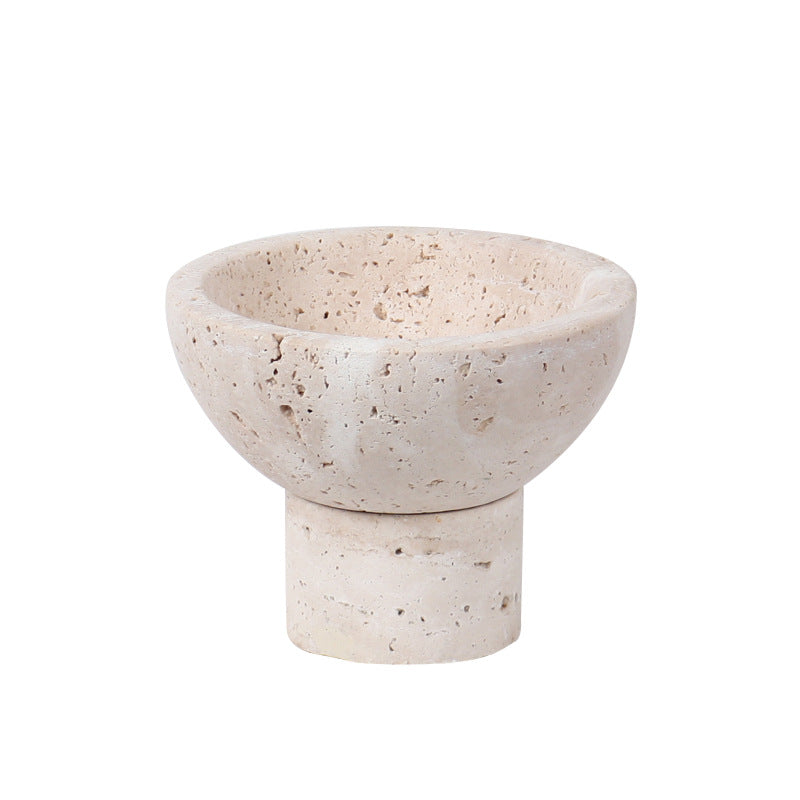 Travertine Mini Pedestal Bowl