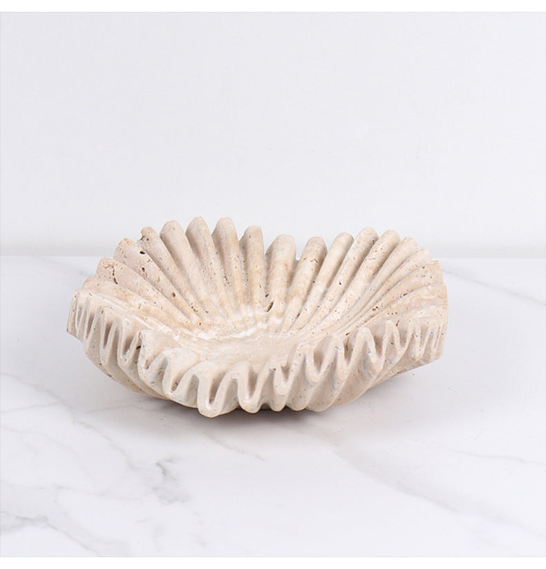 Rippled Travertine Tray