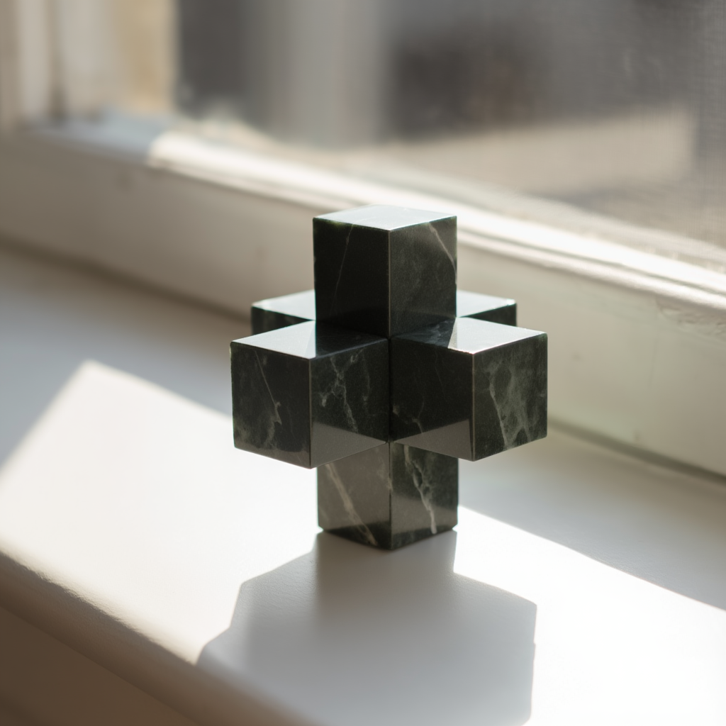 Sculpted Marble Cross Block