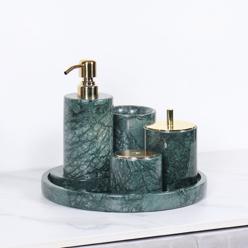 Luxury 6-Piece Marble Bathroom Set – Solid Stone