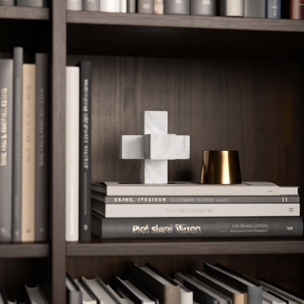 Sculpted Marble Cross Block