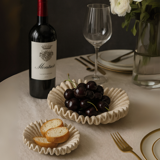 Rippled Travertine Tray