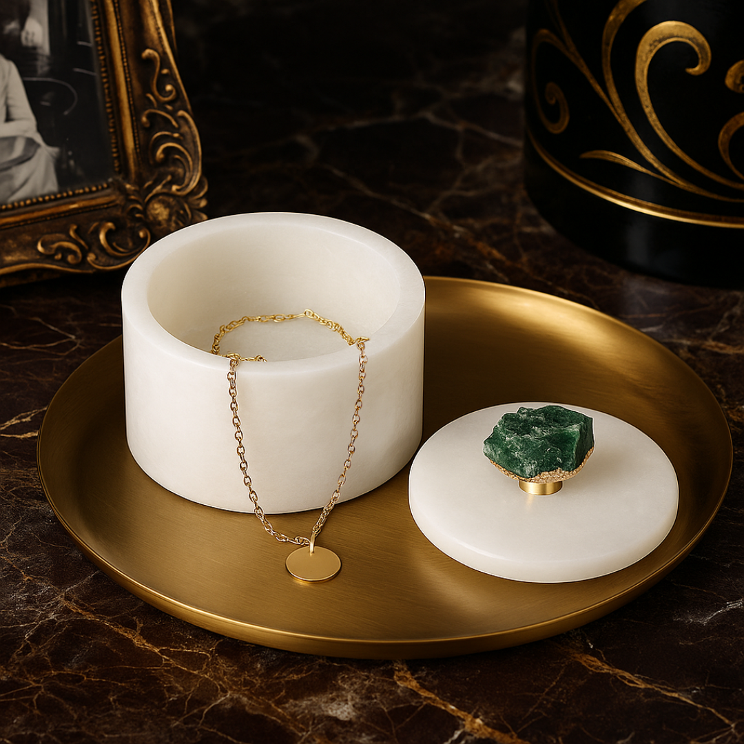 Solara Marble Storage Jar