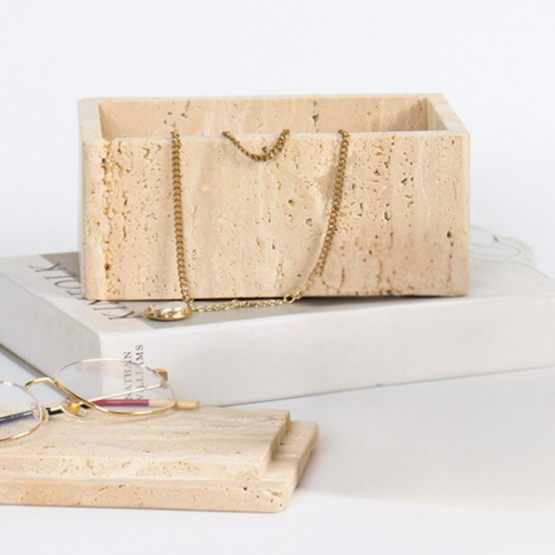 Travertine Jewelry Box – Natural Stone Storage