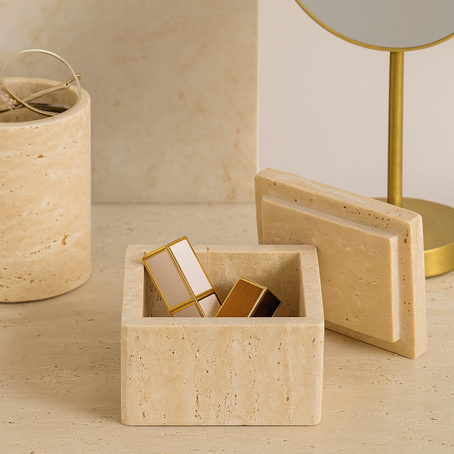 Travertine Jewelry Box – Natural Stone Storage