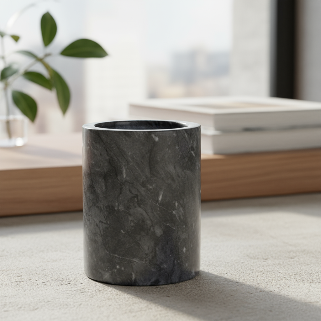Marquina Marble Storage Cup