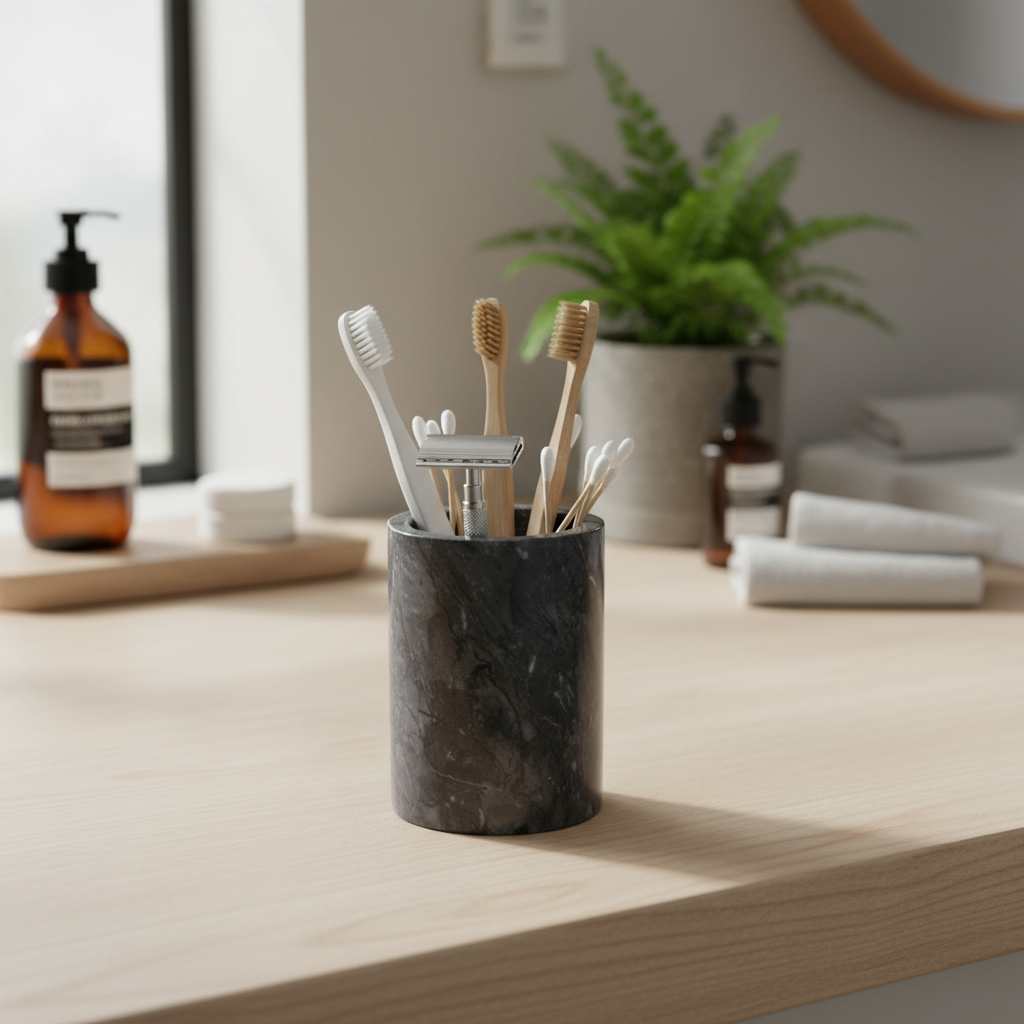 Marquina Marble Storage Cup