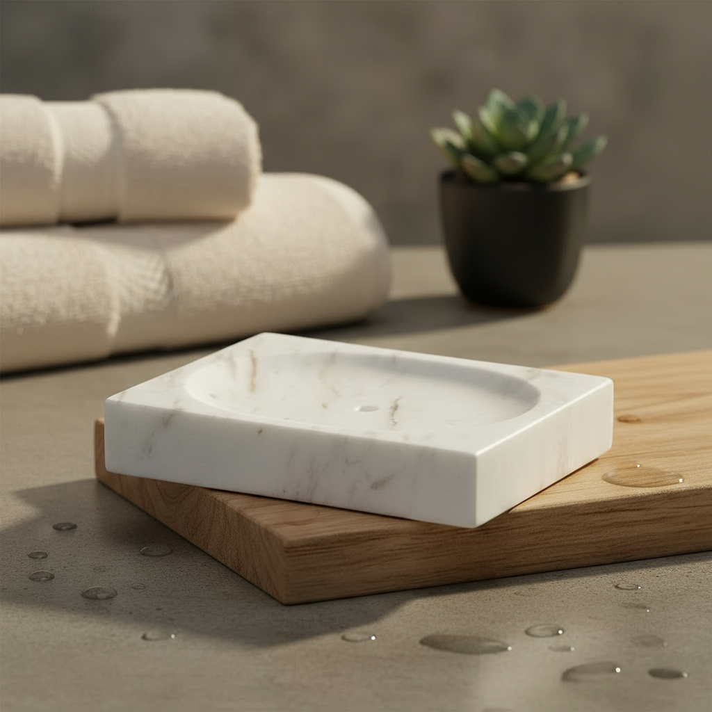 Artisan Marble Soap Dish – Solid Stone Luxury