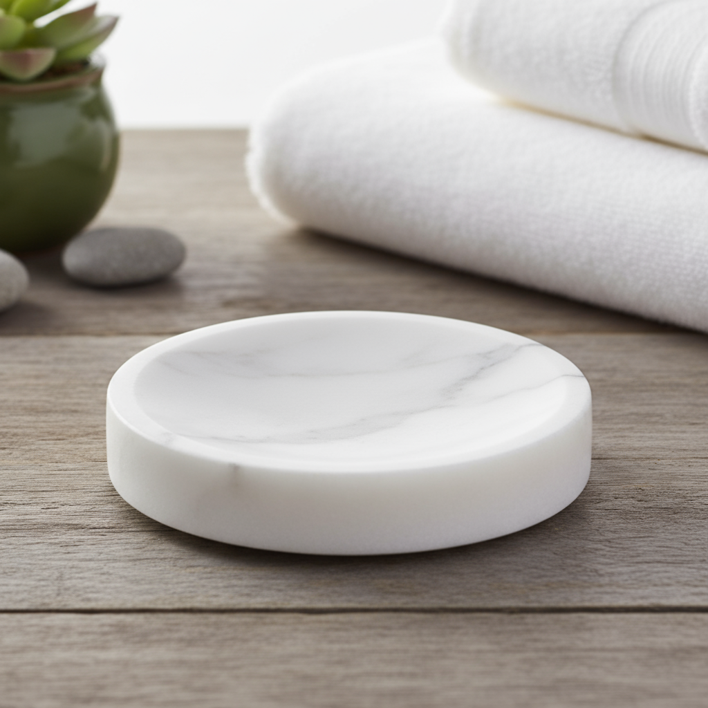 Eterna Round Marble Soap Dish