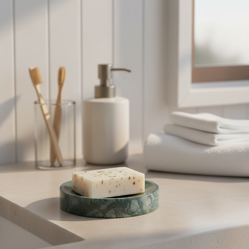 Eterna Round Marble Soap Dish