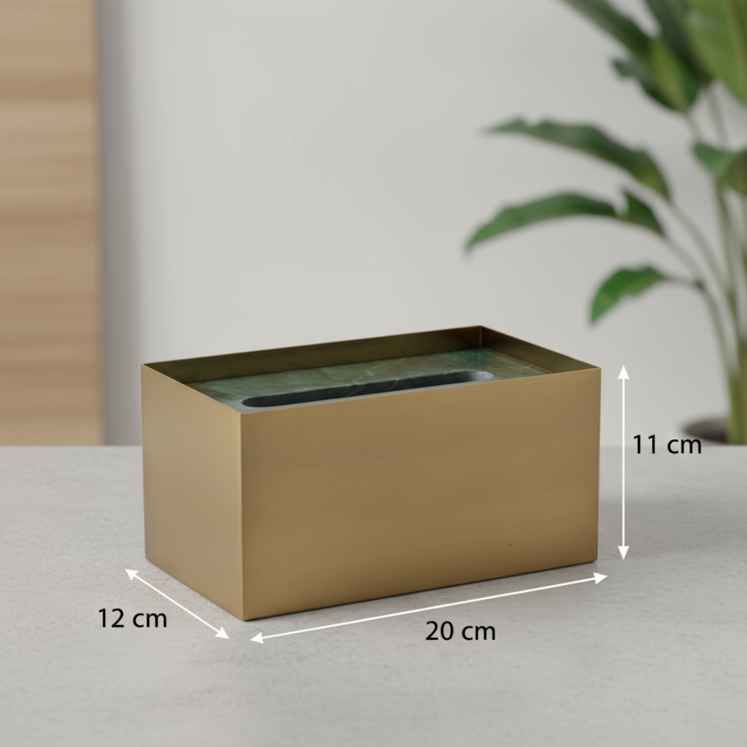 Cavere Marble & Metal Tissue Box