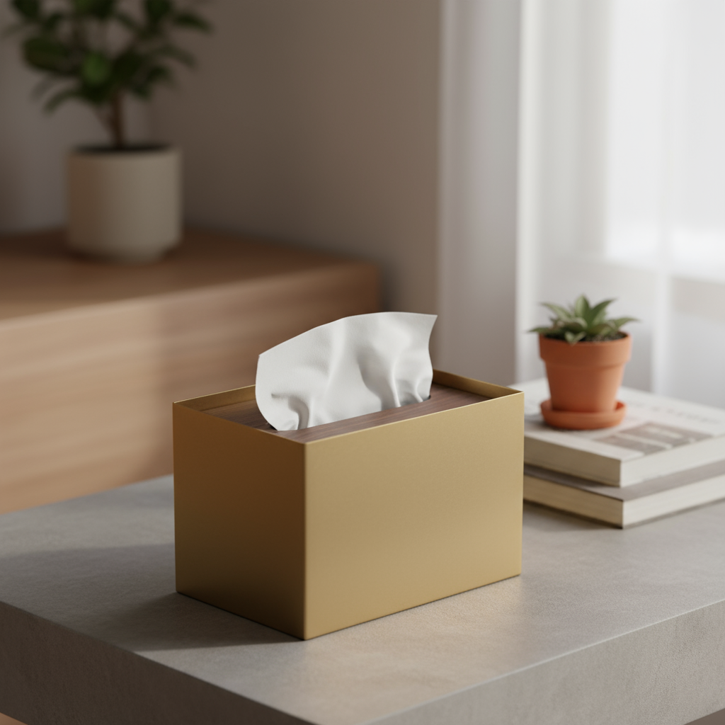 Aurelia Wood-Grain Marble Tissue Box