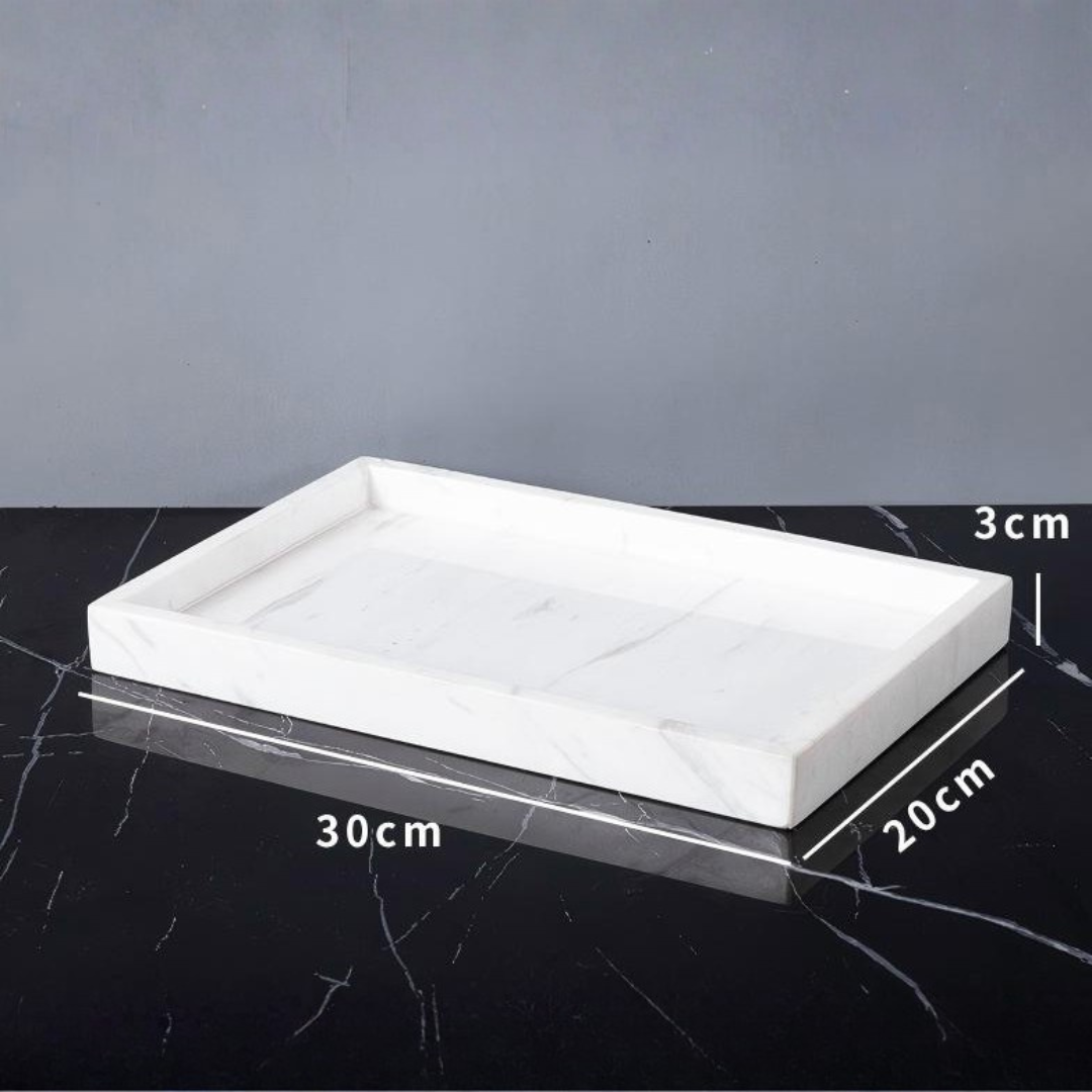Calviera White Marble Bathroom Set