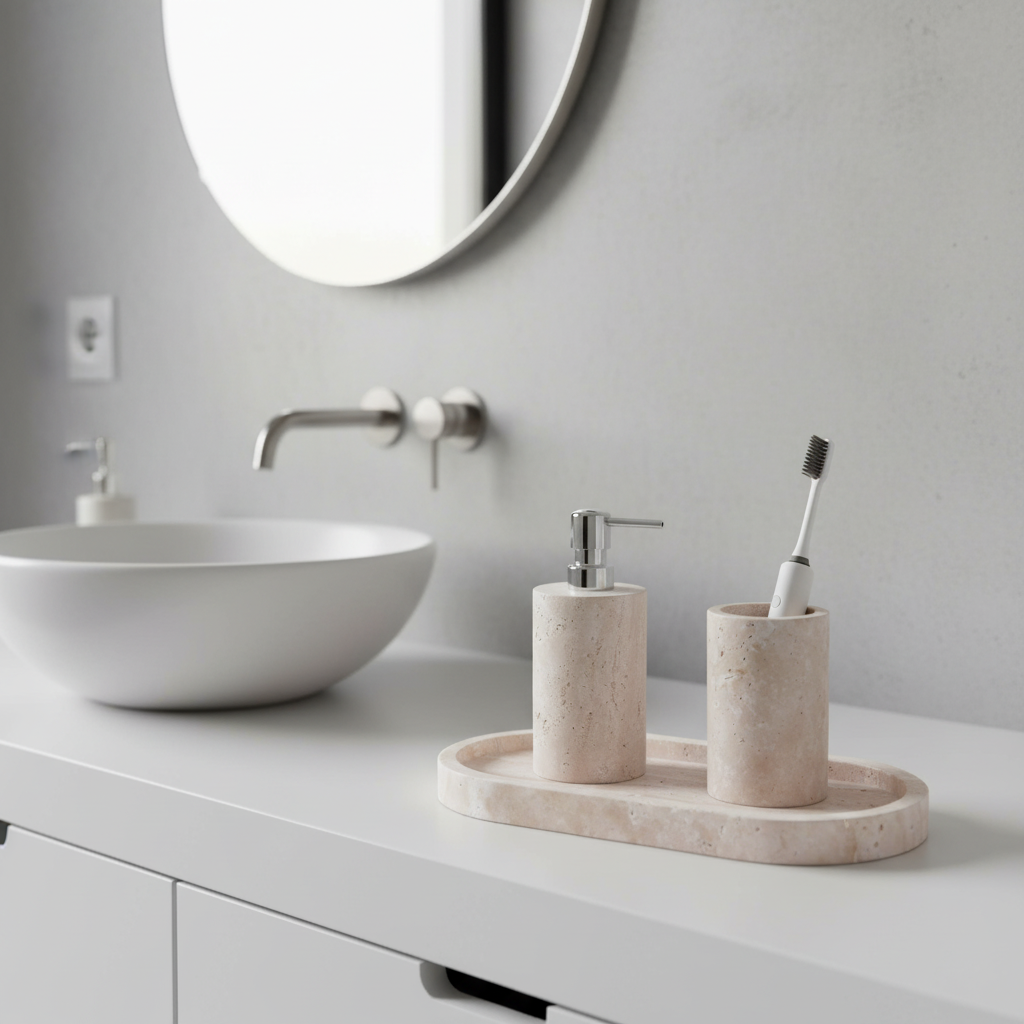 Aterno Travertine Marble Bathroom Set