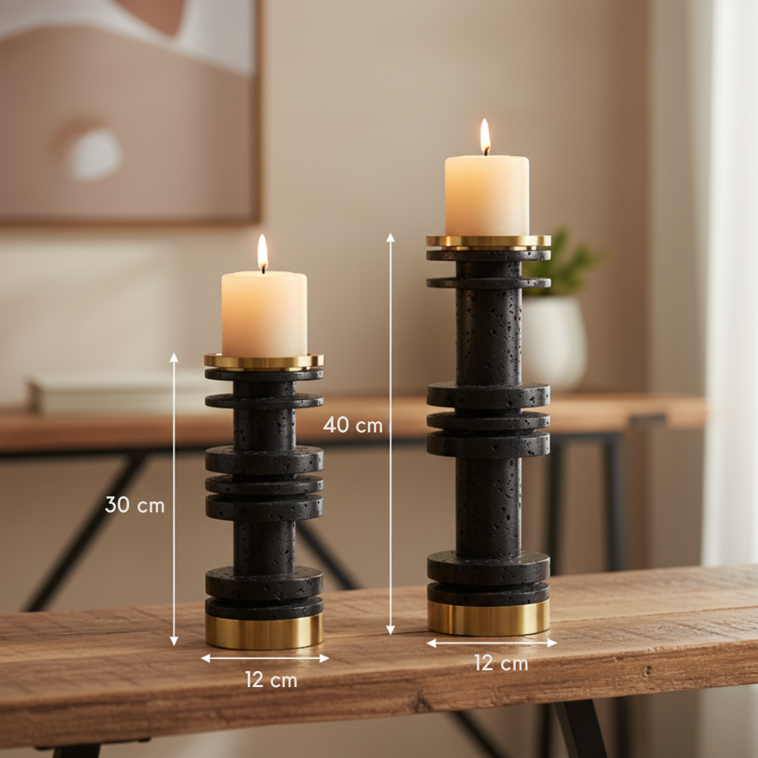 Ravena Solid Stone Candle Holder