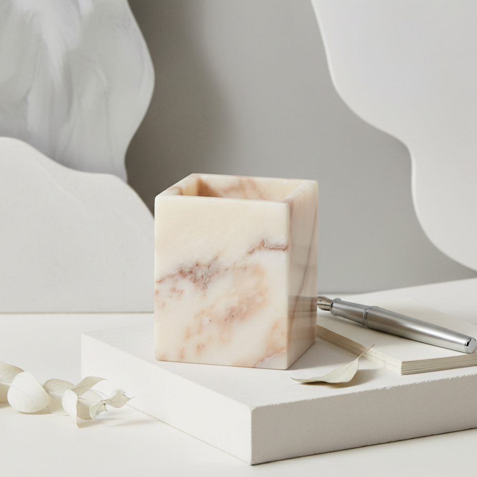 Arezzo Marble Stone Pen Holder