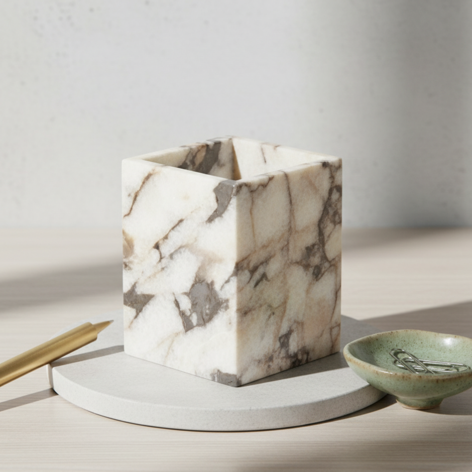 Arezzo Marble Stone Pen Holder