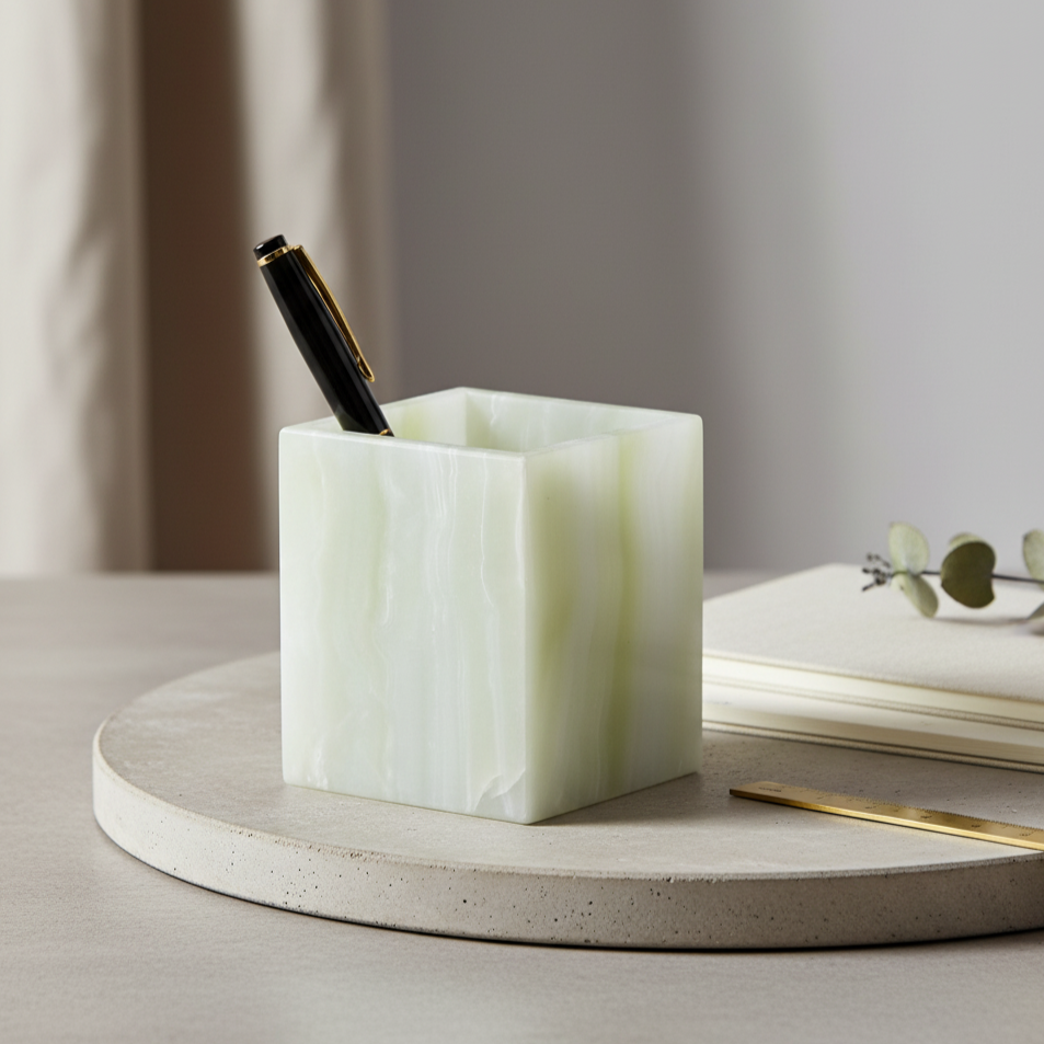 Arezzo Marble Stone Pen Holder