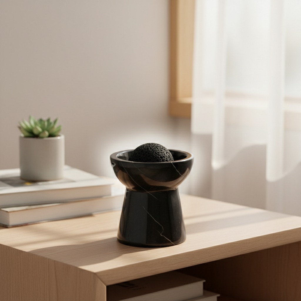 Solora Marble Aromatherapy Cup – Solid Stone with Lava Core