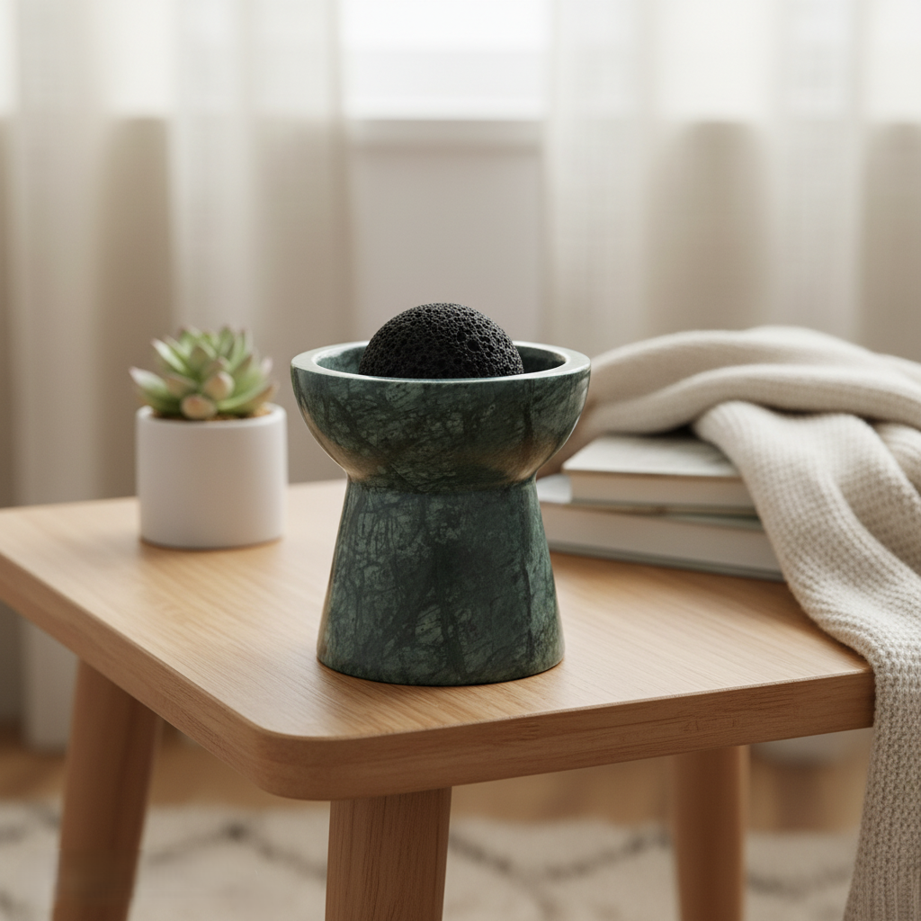 Solora Marble Aromatherapy Cup – Solid Stone with Lava Core