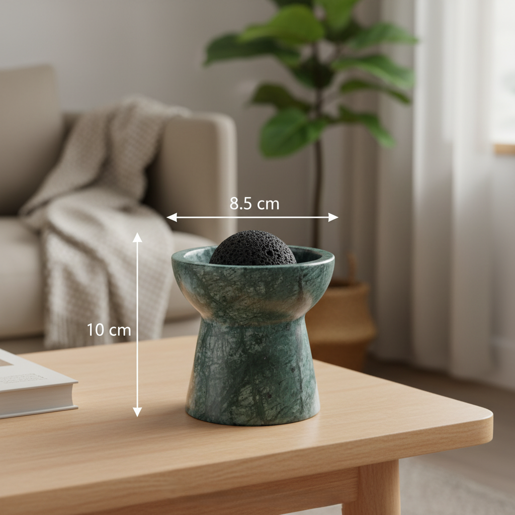 Solora Marble Aromatherapy Cup – Solid Stone with Lava Core