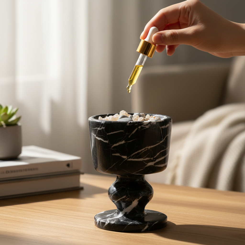 Sovana Black Marble Aromatherapy Cup
