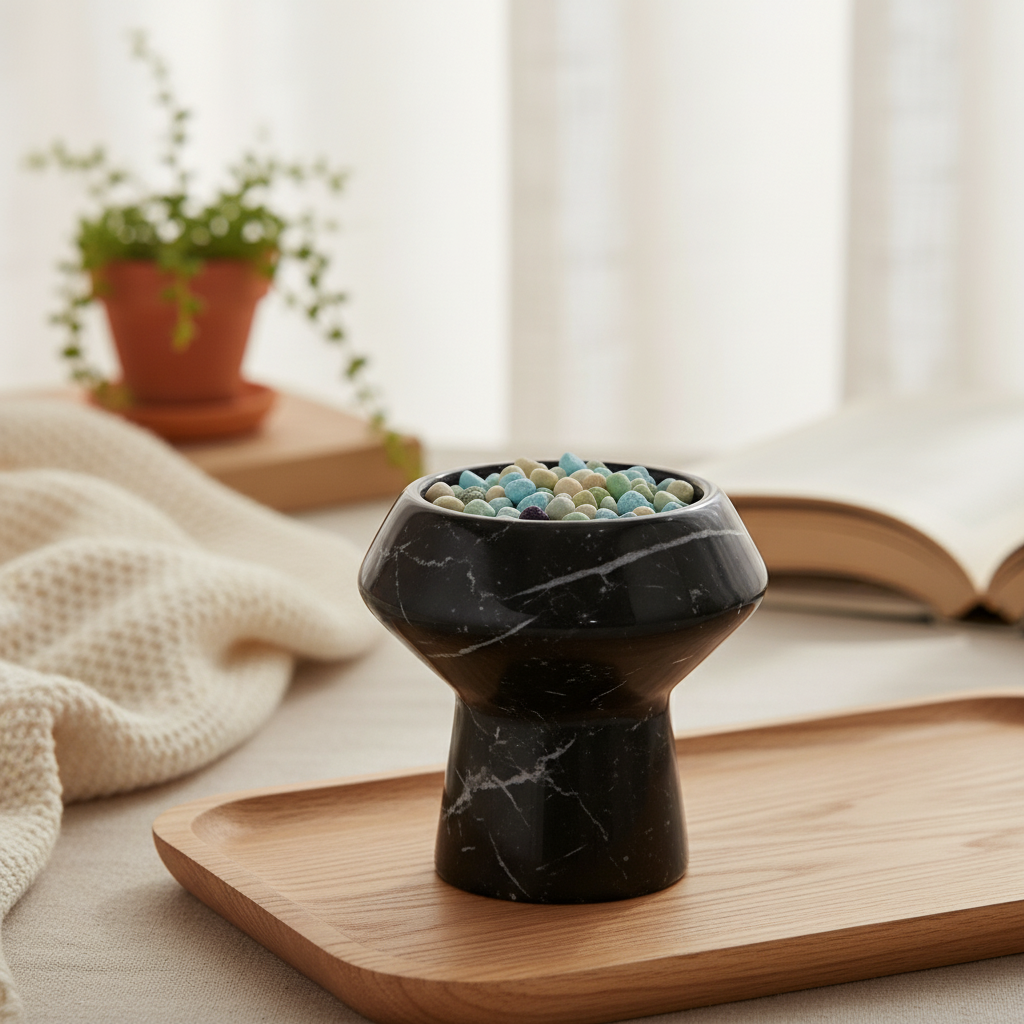 Marble Aura Essence Cup – 1kg Solid Stone