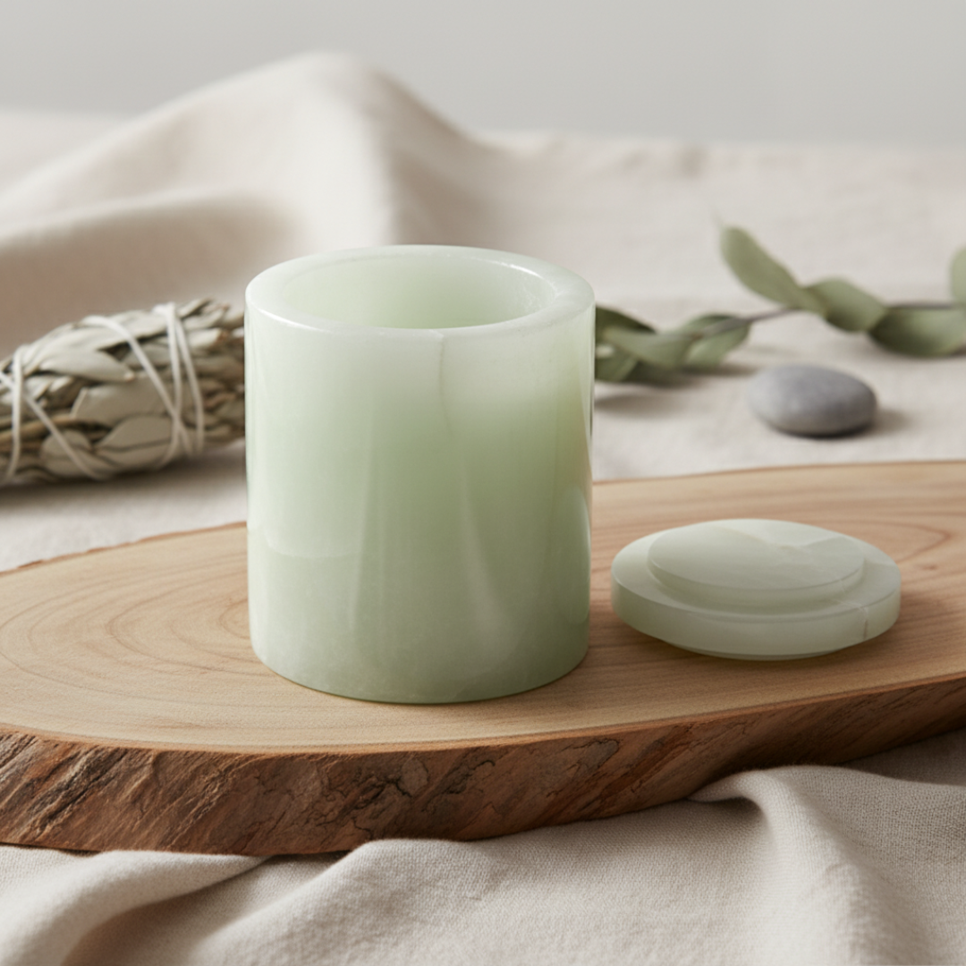 Celestia Marble Aromatherapy Jar - 8 × 10.5 cm