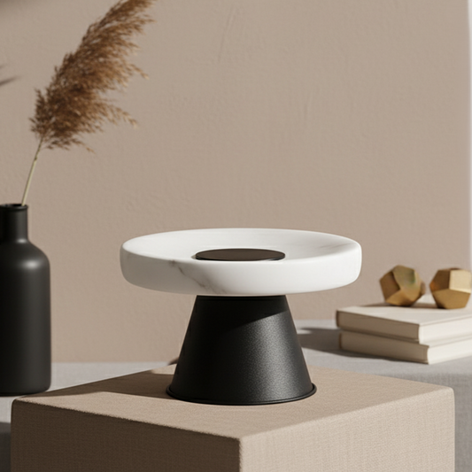 White Travertine Pedestal Stand