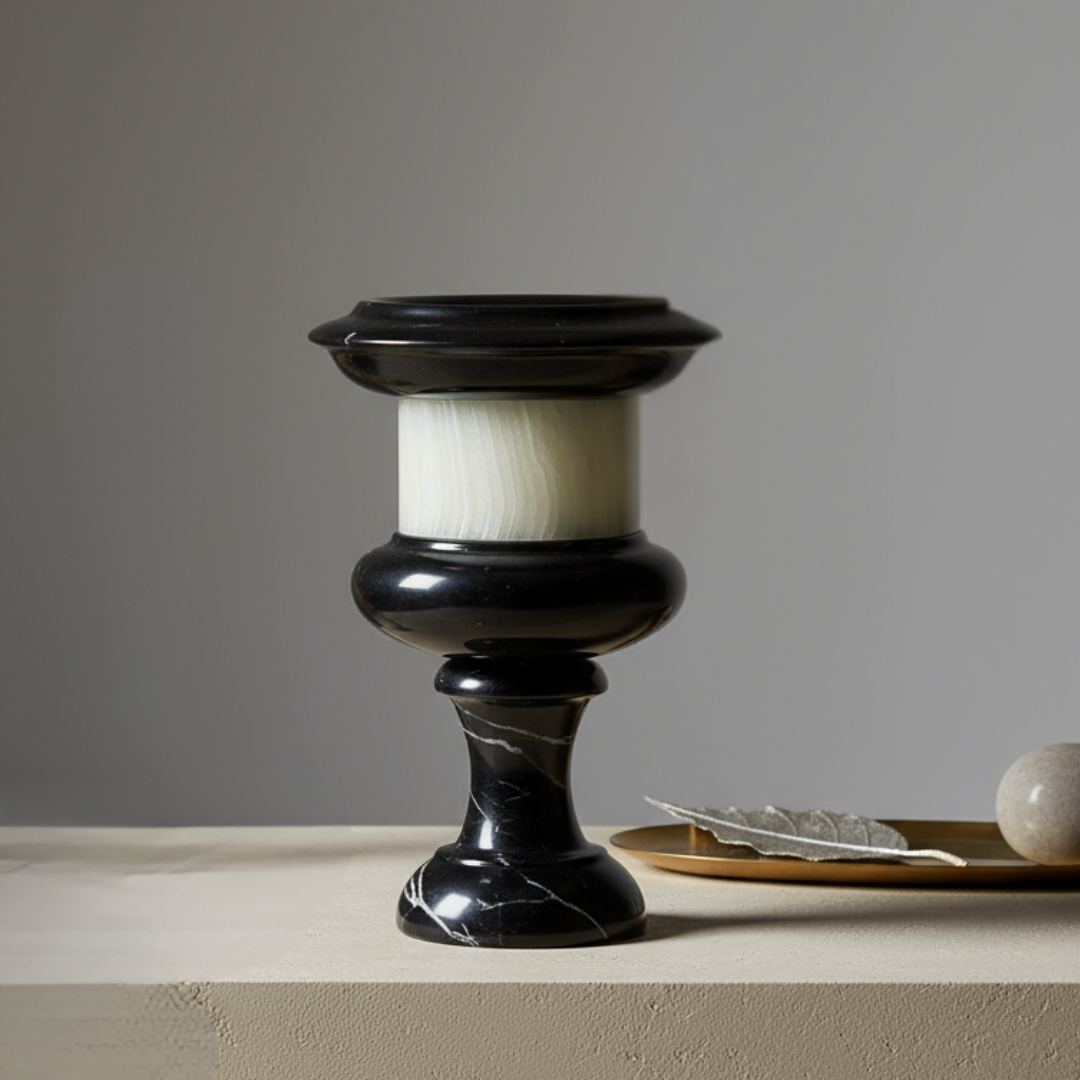 Velora Marble Vase – Pedestal Accent Piece