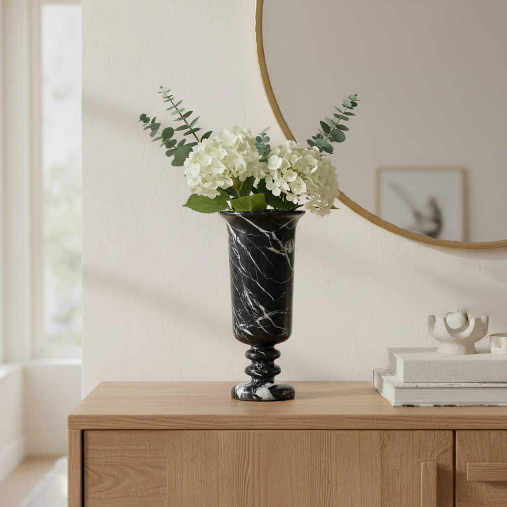 Amara Pedestal Marble Vase