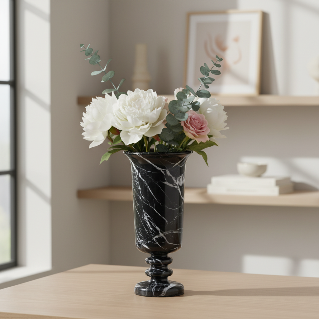 Amara Pedestal Marble Vase