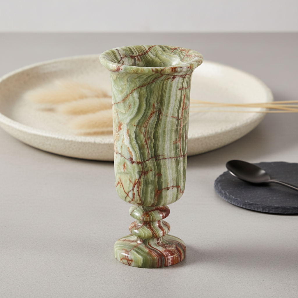 Amara Pedestal Marble Vase