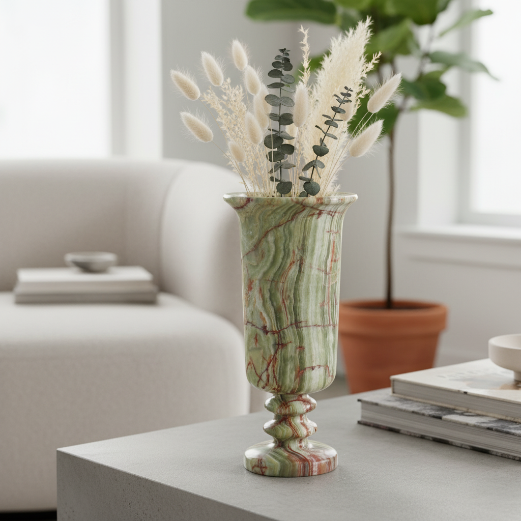 Amara Pedestal Marble Vase