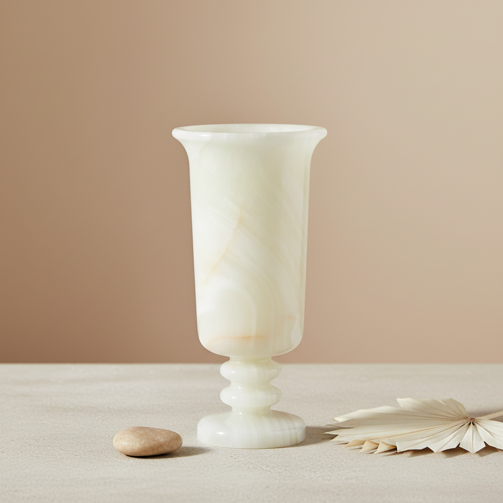 Amara Pedestal Marble Vase