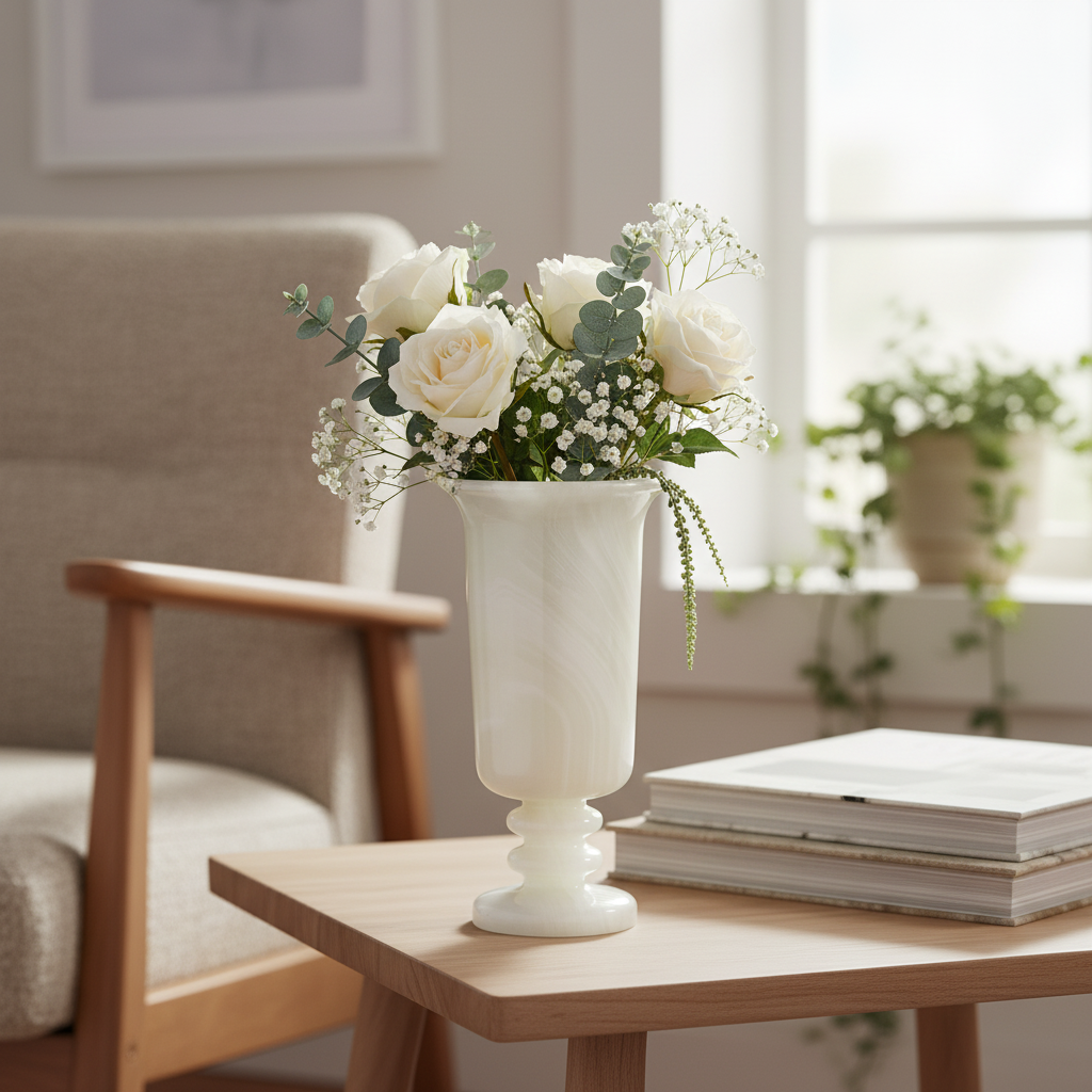 Amara Pedestal Marble Vase