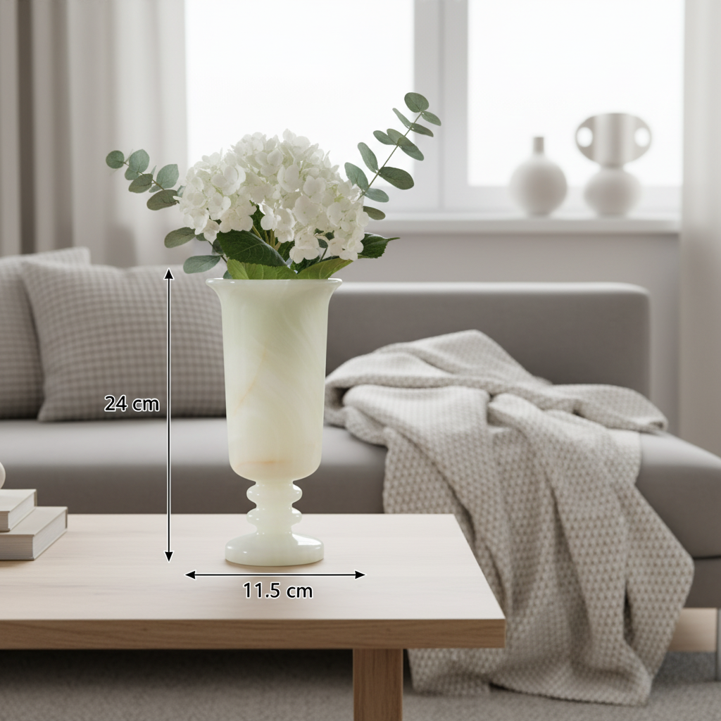 Amara Pedestal Marble Vase