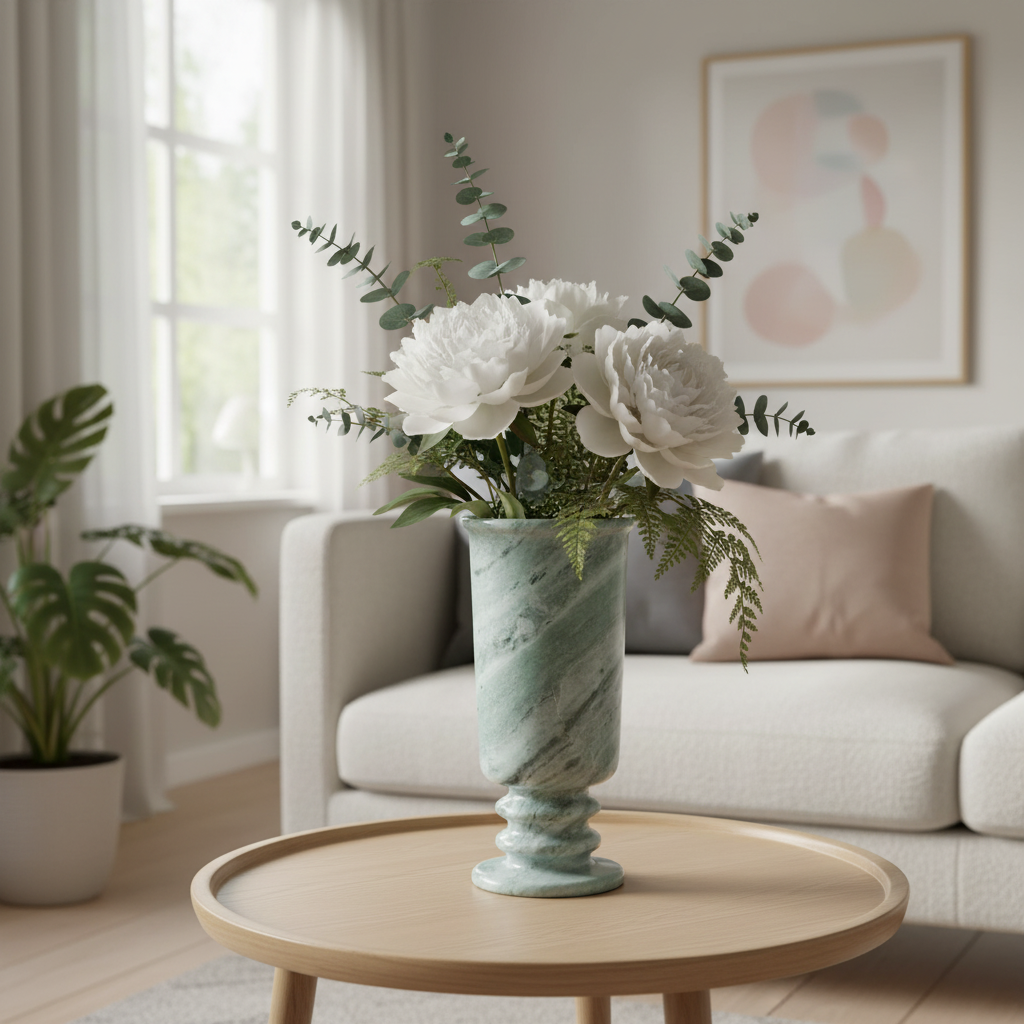 Palermo Pedestal Marble Stone Vase