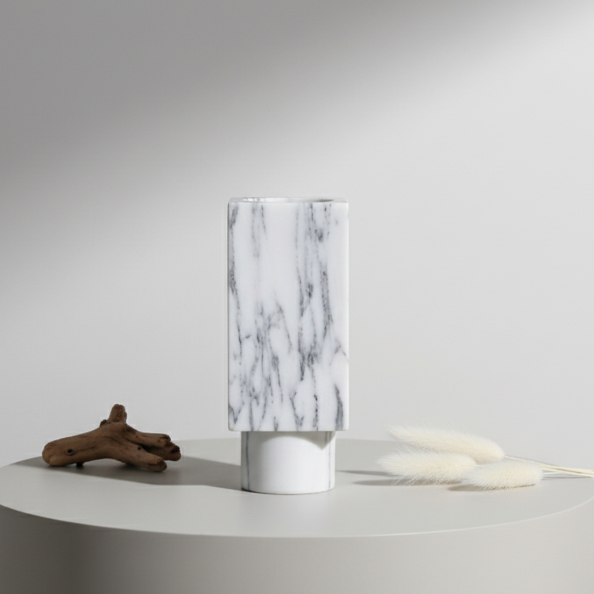 Arezzo Geometric Marble Stone Vase