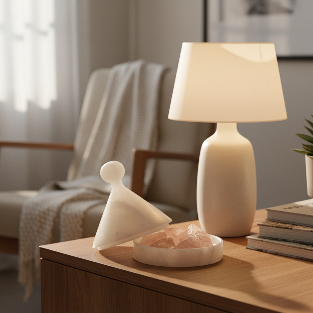 Lucente White Onyx Candle Jar