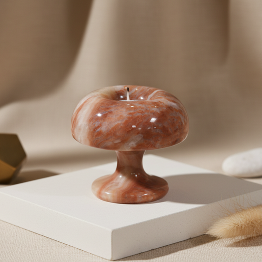 Velluto Onyx Candle Holder – Handcrafted Stone Luminaire