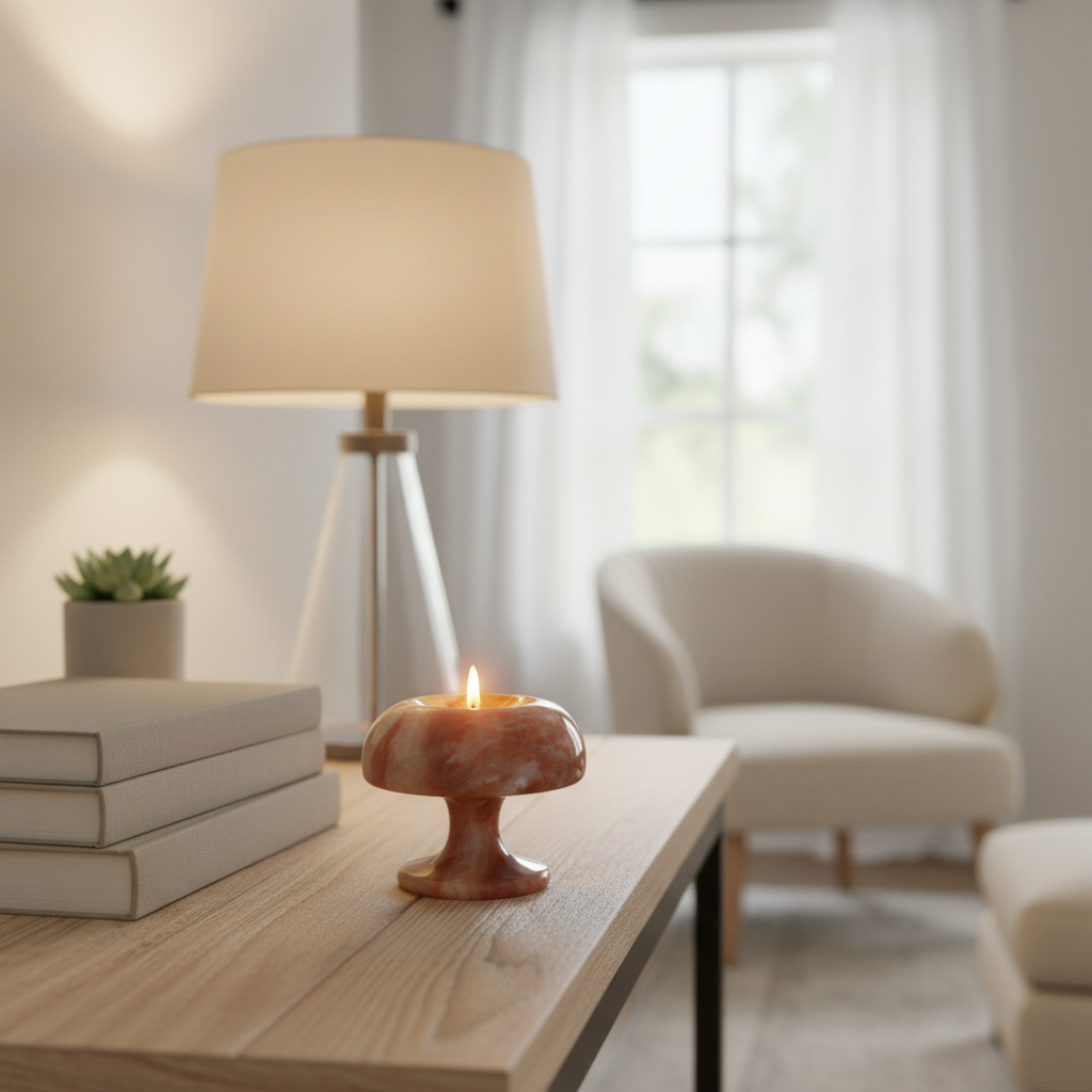 Velluto Onyx Candle Holder – Handcrafted Stone Luminaire