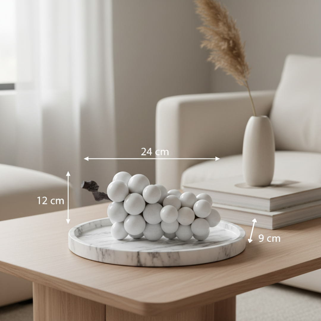 Capri Marble Grape Ornament – 2kg Solid Stone Decorative Accent