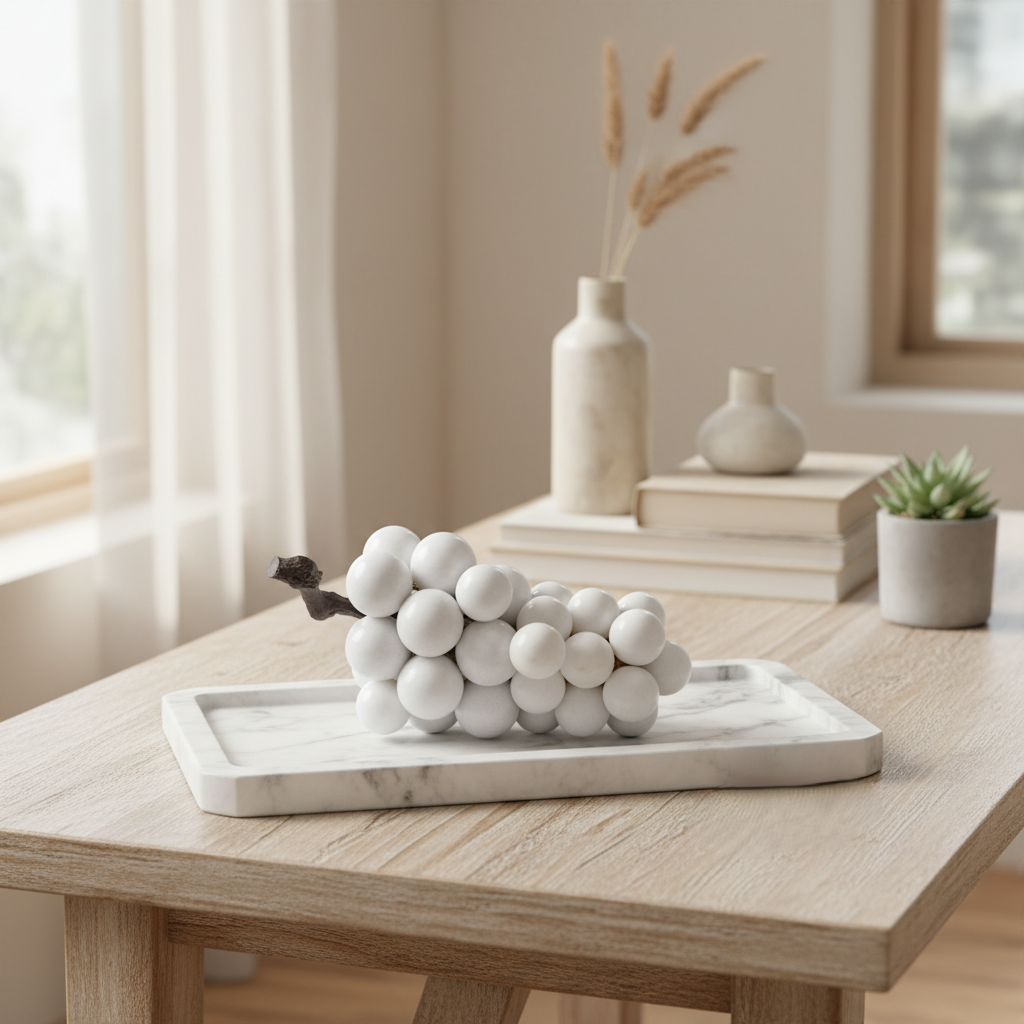 Capri Marble Grape Ornament – 2kg Solid Stone Decorative Accent